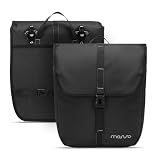 MOSISO 20L Bike Panniers, 2 Pack Waterproof Panniers Bike Bag, Large Capacity Flap Bicycle Rear Rack Seat Luggage Storage Trunk Bag for Road Mountain Cycling Traveling Commuting, Black