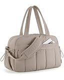 BAGSMART Gym Bag for Women, Duffle Bag for Travel with Wet Pocket, Lightweight Carry on Weekender Duffel, Water Resistant, Camel