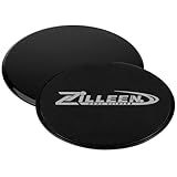 ZILLEEN Exercise Sliders for Working Out Black Fitness Discs for Pilates Women Men, 2 Pack
