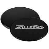 ZILLEEN Exercise Sliders for Working Out Pilates Black Fitness Discs 2pcs