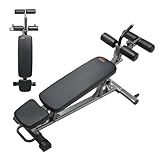 VEVOR Sit Up Bench, Decline Ab Bench with Reverse Crunch Handle, with 4 Adjustable Height Settings, Heavy Duty Steel, 1000 Lbs Capacity, for Home Gym Workouts, Strength Training, Full Body Muscles