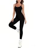Sunzel Women's Yoga Jumpsuit Adjustable Spaghetti Strap Workout Bodysuit