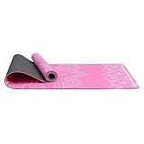 HOME ARCHIVE Premium Yoga Mat 6mm Print Reversible Extra Thick and Large Non Slip Exercise & Fitness Mat for All Types of Yoga Pilates & Floor Workouts (72" x 24" x 6mm Thick) (Mandala Bloom) (Light Pink)
