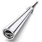 E.T.ENERGIC 7ft Olympic Barbell Bar 45LB Load 1500lbs Capacity Available, for Gym Home Exercises, Weightlifting, Powerlifting for 2" Olympic Plates, Sliver&Black