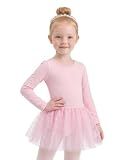 Stelle Ballet Leotards for Girls Long Sleeve Dance Dress (Pink,6-7Y)