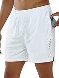 NORTHYARD Men's 5" Athletic Running Shorts Workout Gym Quick Dry Shorts Lightweight Mesh Tennis Shorts for Men Exercise White