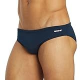 Sporti Men's Hydrolast Swim Briefs Water Polo Suit - Polo Bathing Suit Men - Men's Athletic Swimwear Briefs for Lap Swimming - Navy - 34
