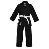 Tarkan Sports Karate Uniform for Kids & Adults Lightweight Student Gi Pants and Jackets for Martial Arts Uniform With Free Belt (Black, 3)