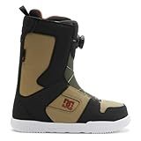 DC Shoes Men's Phase BOA Adjustable Lace-Up Snowboard Boot, Liner w/EVA Memory Foam & Fleece Lining, Moisture-Wicking Insole, Brown/Black/White, 10