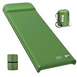 Memory Foam Camping Sleeping Pad, Foldable and Portable Self-Inflating Camping Mattress Pad, 9.5 R-Value Insulated & Quiet Sleeping Mat with Pillow, Compact for Backpacking Hiking Car Traveling Tent