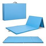 CAP Barbell Folding Exercise Mat – Durable, Anti-Tear, Thick Padding for Fitness, Aerobics, Gymnastics & Home Workouts. 10' x 4' x 2" thick BLUE