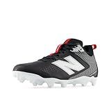 New Balance Men's Rush V5 Mid Lacrosse Shoe, Black/White/Team Red, 8 M