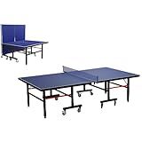 Pinklion 9ft Full Size Ping Pong Table, Professional Inside MDF Table with Quick Clamp Table Tennis Net and Post Set - Foldable with Single Player Playback Mode