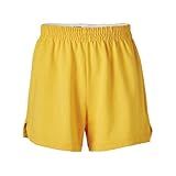 Soffe Girls' Authentic Cheer Shorts – Soft Cotton Blend Gym Shorts for Cheerleading, Dance, Running, Fitness, & Casual Wear – Elastic Waistband, Vibrant Colors, Durable & Easy Care Light Gold