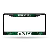 Rico Industries NFL Philadelphia Eagles Black Black Chrome Frame 12" x 6" Car/Truck Auto Accessory