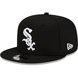New Era Unisex-Adult MLB 9Fifty Team Color Primary Logo Adjustable Snapback Hat Cap One Size Fits All - Chicago White Sox Black