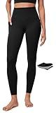 IUGA Compression Leggings with Pockets for Women Tummy Control Leggings No Front Seam Workout High Waist Yoga Pants, Black