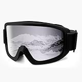 SOJOS Ski Goggles for Men Women, Anti Fog OTG Snowboard Glasses, 100% UV Protection Winter Sports Goggles, Sliver Lens, SJ3069