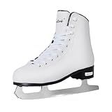 Nattork White Figure Skates Excellence Stainless Steel Blades Ice Figure Skating with Enhanced Support Strength Performance and Ultimate Comfort for Boys and Girls