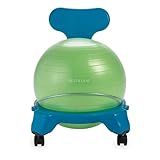 Gaiam Kids Balance Ball Chair - Classic Children's Stability Ball Chair, Alternative School Classroom Flexible Desk Seating for Active Students with Satisfaction Guarantee, Blue/Green