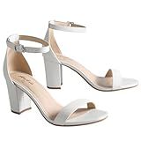Ankis Heels for Women Open Toe Ankle Strap Chunky Heel Sandals 2.75 Inch