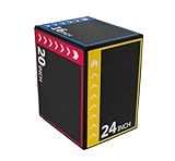 OLIXIS 3-in-1 Plyometric Jump Box Jumps for Home Gym, Non-Slip Multi-Use Cushioned Plyo Box for Conditioning, Strength Training 24 x 20 x 16 Inch, Classic Black