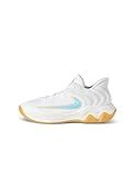 Nike Unisex Giannis Immortality 4 Sneaker, White/Aquarius Blue/Coconut Milk, 9 US Men