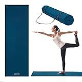 Gaiam Essentials 1/4" Thin (6mm) Yoga & Pilates, Fitness & Exercise Mat with Easy-Cinch Carrier Strap Cusion Support For Fitness and Gym Workouts