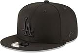 New Era MLB 9FIFTY Black Black Primary Logo Team Adjustable Snapback Hat Cap One Size Fits All - Los Angeles Dodgers Black