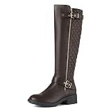 DREAM PAIRS Women's Knee High Riding Boots,Brown,7