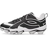 Under Armour Boys' Leadof Icon Low RM JR Baseball Cleats, (001) Black/Black/White, 4, US