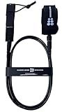 SIXPACK ACTION Classic 6ft/7ft/8ft 7mm Pro Surfboard Leash, Surfing Leash, Leg Rope with Superior Anti-Slip Cuff and Flexible Horn Connector (Black, 6ft 7mm)