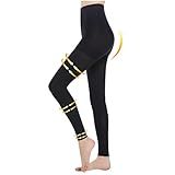 Myshear Medical Compression Tights Women, 20-30 mmHg Graduated Compression Pantyhose Men, Footless Compression Stockings, High Waist Compression Leggings, Support Hose for Varicose Veins, Edema, Dvt