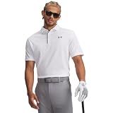 Under Armour Men's Tech Golf Polo , White (100)/Graphite, Large