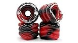 Shark Wheel 72mm 78a Longboard Cruising Wheels, DNA Formula, Set of 4 Wheels (Red/Black Swirl, 72mm)