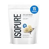Isopure Zero Carb 100% Pure Whey Isolate Protein Powder, Lactose Free, Gluten Free, with Vitamins, Creamy Vanilla, 25g Protein Per Serving, 1 Lb, 15 Servings (Packaging May Vary)