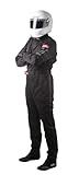 RaceQuip 110004RQP 110 Series 1-Pc Driving Suit SFI 3.2A/1 Black Medium-Tall