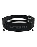WATERFLY Running Belt Fanny Pack, Runner Race Belt with Bib Clip Black