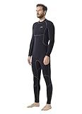 Hevto Men Wetsuits 3/2mm Neoprene Back Zip Fullsuit Wet Suit Keep Warm for Surfing Swimming SUP Snorkeling Diving (M2B-Black, L)
