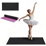 Vimexciter Marley-Style Dance Floor Mat 4 x 6 Ft, 5MM Thick Portable Vinyl Dance Flooring for Ballet Barre & Jazz Practice, Non-Slip Cushioned Dance Mat for Home Studio Adults & Kids - Black