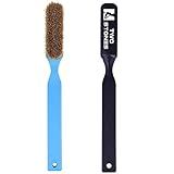 Climbing Chalk Brush with Thick Ultra Durable Boar's Hair Bristles, Bouldering Brush with Ergonomic Handle Portable with Climbing Chalk Bag(Not Included) for Climbing Wall Holds (Black+Deep Blue)