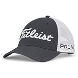 Titleist Men's Standard Tour Performance Mesh Golf Hat, Charcoal/White
