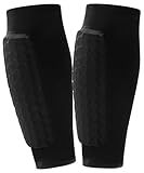 2 Pack Soccer Shin Guards Soccer Kids Adult, Soft Anti-Collision Soccer Shin Pad with EVA Honeycomb Pads, Shin Defender Shin Guard Sleeves (Black, L)