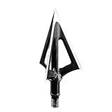 G5 Montec CS Archery Hunting Durable Sharp Fixed Blades Carbon Steel 100 Grain 1 1/16" Cutting Diameter Screw-In Broadheads for Bow Arrows - Pack of 3
