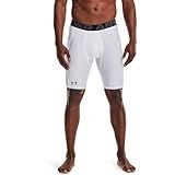 Under Armour Men's HeatGear Pocket Long Shorts , White (100)/Black, Large