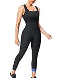 Junlan Sauna Suit Women Waist Trainer Ribbed Sweat Sauna Shirt Full Body Jumpsuit (Blue,3X-Large)