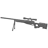 BBTac Airsoft Sniper Rifle Bolt Action Gun Full Metal Spring Loaded with Scope and Bipod High FPS, Black, 30
