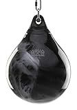 Aqua Training 120 lb. Punching Bag, 18" Water Filled Teardrop Shape for Boxers of All Skill Levels, Vinyl Construction, Ceiling Mount or Stand Compatible, UV Resistant, Haymaker Black – 2020136370
