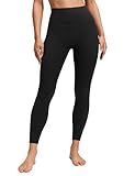 CRZ YOGA Butterluxe No Front Seam Yoga Leggings 25" - High Waisted Womens Lounge Pants Pilates Workout Athletic Buttery Soft Black Medium