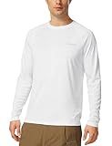 baleaf Men's Sun Protection Shirts UV SPF T-Shirts UPF 50+ Long Sleeve Rash Guard Fishing Running Quick Dry White Size L